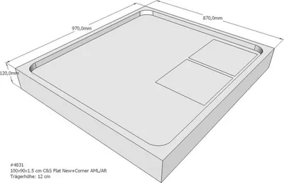 Produktbild von Schröder Duschwannenträger für Flat E 100x90