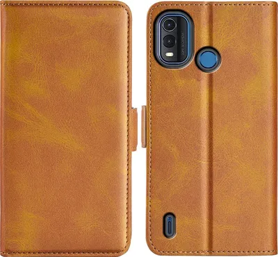 Produktbild von Mobigear Slim Magnet  Nokia G11 Plus Hülle Klapphülle Geldbörse - Cognac