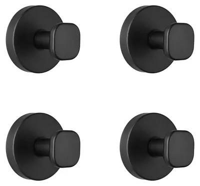Obrázek produktu pro INF Přísavkové nerezové háčky bez vrtání 5.9cm x5.8cm do koupelny 4 ks Černá