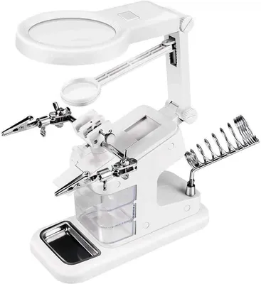 Image de Loupe de soudure avec pinces, grossissement 3x, 4,5x et 25x, bras flexibles, rotation à 360 degrés, pour travaux de soudure