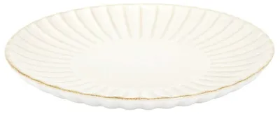 Platte 21,7 cm, beige, feines Rippendesign, elegant