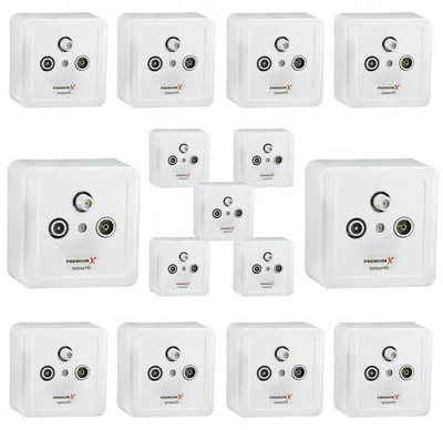 Produktbild von PremiumX 15x PX3 Antennendose 3-Fach Enddose Antennen-Dose Einzel und Stichleitungsdose Aufputz Unterputz SAT-TV-RADIO HD Multimediadose