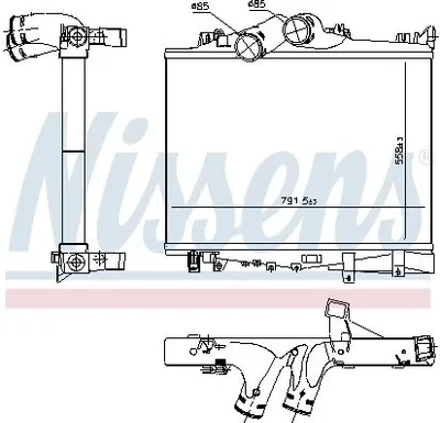 Produktbild von NISSENS 97038 Ladeluftkühler LLK passend für MERCEDES-BENZ ATEGO Turbo Intercooler