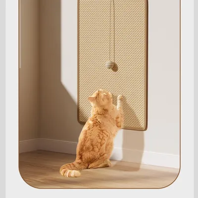 Image de INF Tapis à griffer en sisal (velcro) avec balle suspendue - Marron, Tailles S/M/L L