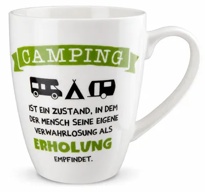 Produktbild von 1 Tasse/Becher Camping 360ml, Porzellan 8,5x12x10cm