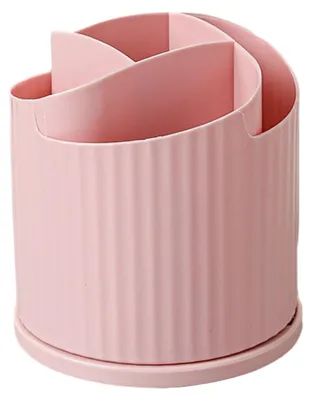 Produktbild von 360° drehbarer Make-up-Pinselhalter mit 5 Fächern, Kosmetikorganizer im Blumendesign, drehbarer Make-up-Pinselbecher, Stifthalter für Schminktisch, Eyeliner, Augenbrauenstifte