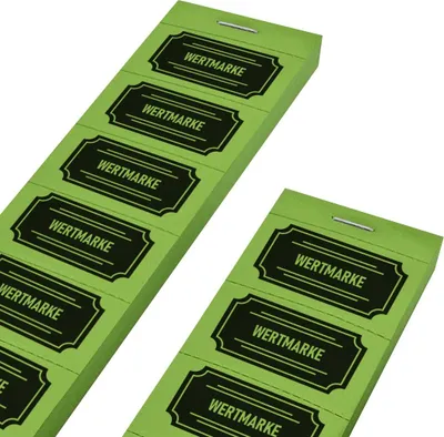 Produktbild von CombiCraft Wertmarken Block auf 10er Streifen 'Klassisch' in Grün - 1000 Abrisse