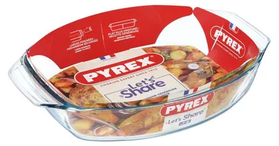 Obrázek produktu pro Pyrex 412B000, Zapékací miska na casserole, Oválný, Sklo, Průhledná, -40 - 300 °C, Francie