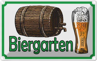 Produktbild von vianmo Blechschild 20x30 cm Biergarten Bier Brauerei Essen Trinken