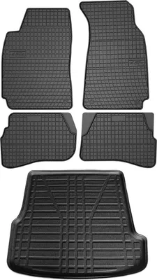 Zdjęcie produktu dla Zestaw dywaników podłogowych i wykładziny bagażnika do VW Passat 2000-2005 guma TPE czarny 5x