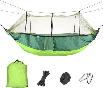 Produktbild von Sehr leichte Reisehängematte für Camping mit Moskitonetz