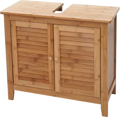 Obrázek produktu pro Vanity unit HWC-B18, Koupelna Koupelnová skříňka, Bambus  60x67x30cm