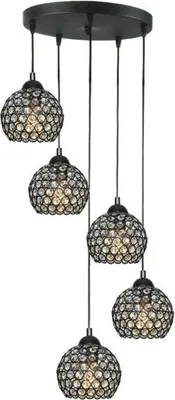 Image de Plafonnier Noir Lampe En Verre E27 Led Klaudia 13-729
