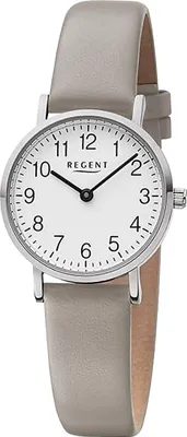 Produktbild von Regent Leder Damen Uhr Armbanduhr Quarz hellgrau Lederarmband D2URF1303