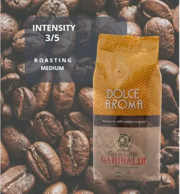 Produktbild von Garibaldi | Kaffeebohnen Dolce Aroma - 1 kg - Italienisch - Mildes Aroma - Haselnussnote - Mittlerer Koffeingehalt