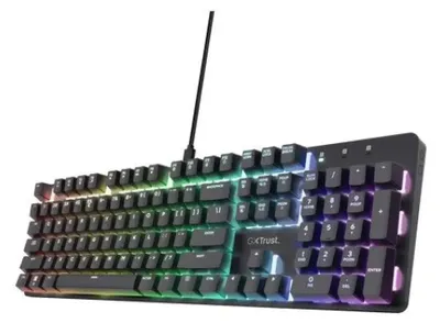Zdjęcie produktu dla Trust GXT 871 Zora, Przewodowa, USB, Mechaniczna, QWERTY, RGB LED, Czarny