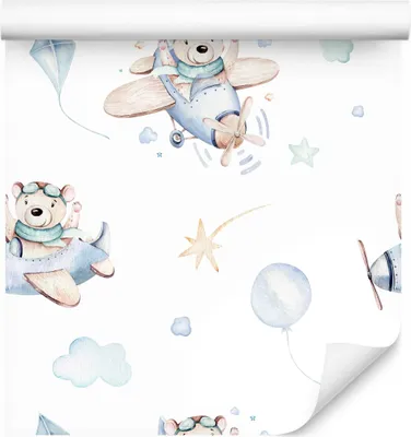 Produktbild von 10m VLIES TAPETE Rolle Kinderzimmer Flugzeuge Himmel Spielen Spaß XXL