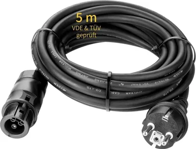 Produktbild von 5m Kabel mit Betteri BC01 + Schuko Stecker Adapter Solar Kabel PV Steckdose Netz für Wechselrichter