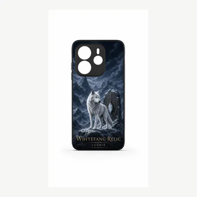 Produktbild von Xiaomi Redmi Note 14 Pro 4G Hülle Handyhülle Schutzhülle Case mit weißer Fang Wolf Motiv – LUNØIR ©