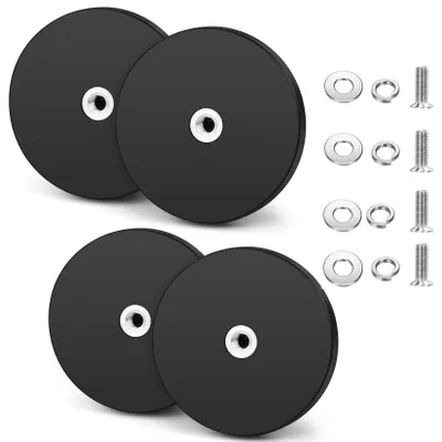 4 Gummimagnete 88 mm mit M8 Innengewinde, 36 kg Haftkraft