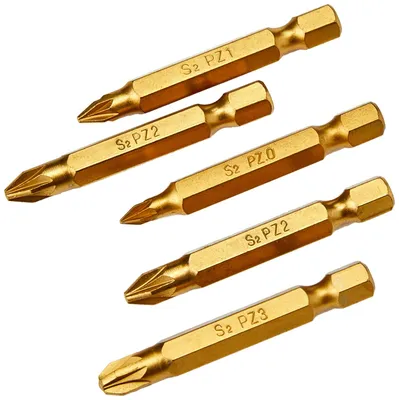 Obrázok produktu pre Hilka 37950305 Sada bitov pre skrutkovače, 50 mm, titánový povrch, typ Pozidrive