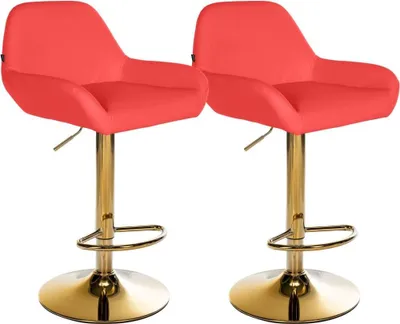 Image de Lot de 2 élégants tabourets de bar - tabouret de cuisine - hauteur réglable, confort luxueux