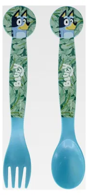 Produktbild von Set aus 2 PP-Bestecken (Löffel und Gabel), Blau
