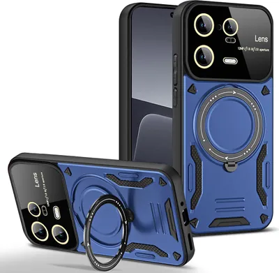 Produktbild von Rüstung Handyhülle für Xiaomi 13 Pro Dual-Layer Ringhalter Ständer Hülle Blau
