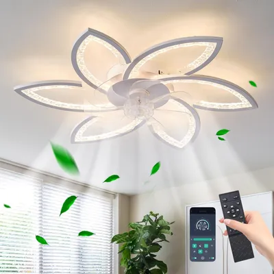 Zdjęcie produktu dla Wentylator sufitowy z oświetleniem - Pilot zdalnego sterowania - Cichy silnik - Regulowany - 78 cm - Nowoczesny design - Wentylator