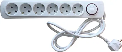 Produktbild von Steckdosenleiste Sl 2601, 6-fach, 45° Winkel, mit Schalter, 1,5m Kabel, 3500W, weiß