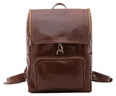 Produktbild von Damen Schultertasche aus echtem Vacchetta-Leder mit Reißverschluss und Fächern, hergestellt in Italien