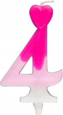 Produktbild von Herzkerze 4 Rosa/Weiß - 6,5 cm Geburtstagsdeko