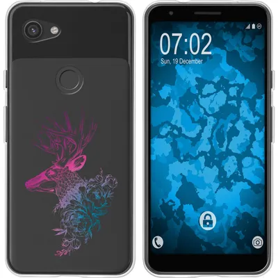 Produktbild von PhoneNatic Case kompatibel mit Google Pixel 3a Silikon-Hülle Floral Hirsch M7-6