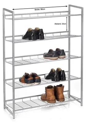 Image de Porte-chaussures métallique à cinq étagères pouvant accueillir vingt paires de chaussures