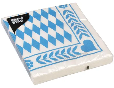 Zdjęcie produktu dla Papstar 12901, Niebieski, Biały, Papier, Wzór, 330 mm, 330 mm, 20 szt.