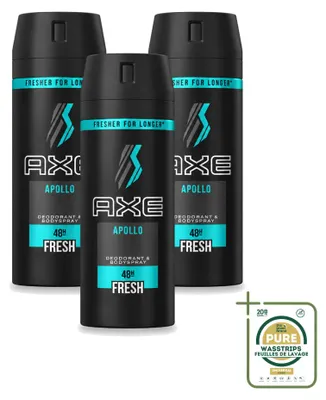 Imagen del producto de 3 unidades de aerosol corporal Axe Apollo, 150 ml, pack ahorro