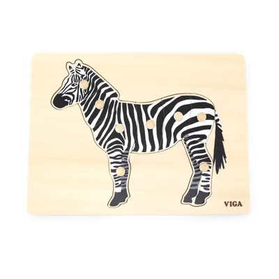 Immagine prodotto di Puzzle in legno per bambini Montessori Viga Zebra