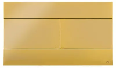 Produktbild von Spülknopf Slim 2 Gold - 255 × 150 × 6,5 Mm - Doppeltes Spülen - Unterputzrahmen - Kratzfest