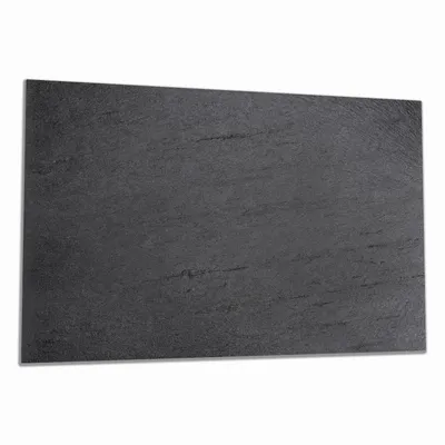 Produktbild von Wallario Herdabdeckplatte aus Glas, Größe 80 x 52 cm 1-teilig, Motiv Schwarze Schiefertafel Optik - Steintafel