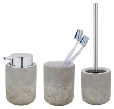 Produktbild von SCHÖNER WOHNEN Kollektion Bad-Accessoires Set Londa 3tlg. Seifensepnder Zahnputzbecher WC-Garnitur