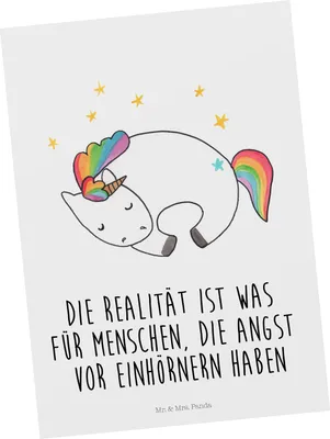 Produktbild von Mr. & Mrs. Panda Postkarte Einhorn Nacht - Weiß - Geschenk, Ansichtskarten, Grußkarte, Einhörner, Traum, Fotokarte, Postkarten, Unicorn, Ansichtskarte, Freundin, Menschen