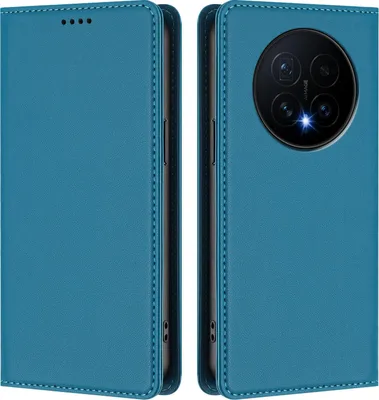 Produktbild von Handyhülle für Honor Magic8, Kunstleder Klapphülle Stoßfeste Magnetische Hülle mit Ständer Blau