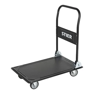 Produktbild von STIER Plattformwagen, Klappbar, Tragkraft 150 kg, Ladefläche 735 x 470 mm, Transporthilfe mit Lenkrollen, Rollwagen mit Antirutsch Beschichtung, stabil und sicher