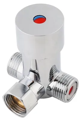Zdjęcie produktu dla Termostatyczna bateria mieszająca - przyłącze G1/2 - zawór mieszający ciepłą/zimną wodę - regulacja temperatury - materiał mosiężny - łatwy montaż