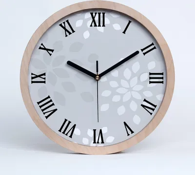 Produktbild von Holzuhr 30fi cm wanduhr - schwarze Spitzen - Blumenmuster
