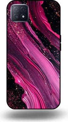 Produktbild von Smartphonica Handytasche passend für OPPO A53 5G / A72 5G / A73 5G mit Marmordruck - TPU Rückseitenschutzhülle Marmordesign - Lila Pink