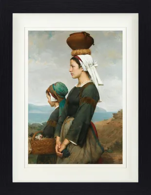 Produktbild von Emile Auguste Hublin Gerahmtes Bild Mit Edlem Passepartout | Wand-Bilder | Im Bilderrahmen - Der Weg Zum Markt, Finistère, 1879 (40 x 30 cm)