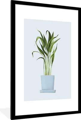 Produktbild von MuchoWow® MuchoWow® Gerahmtes Poster Zimmerpflanzen - Pflanzgefäß - Pastell 60x90 cm - Poster mit zchwarzem Bilderrahmen - Dekoration - Wandposter Wohnzimmer - Hochwertig