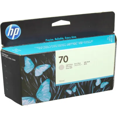 Produktbild von HP 70 Hellgrau DesignJet Druckerpatrone, 130 ml, HP DesignJet Fotodrucker der Serien Z2100, Z3100 und Z3200, HP DesignJet Z5200 PostScript-Drucker, Thermal Inkjet, Hellgrau, Singapur, 40 mm, 202 mm