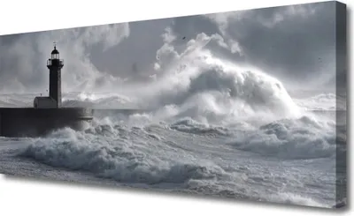 Produktbild von Tulup Leinwand-Bilder 125x50 Wandbild Canvas Kunstdruck Leuchtturm See Meer Natur